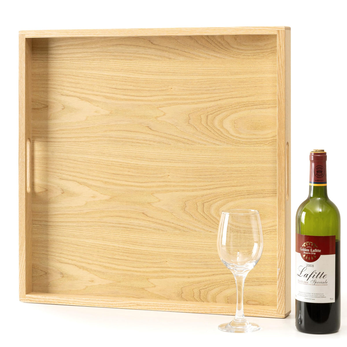 Axeman Ash Wood Serving Tray with Built-In Handles