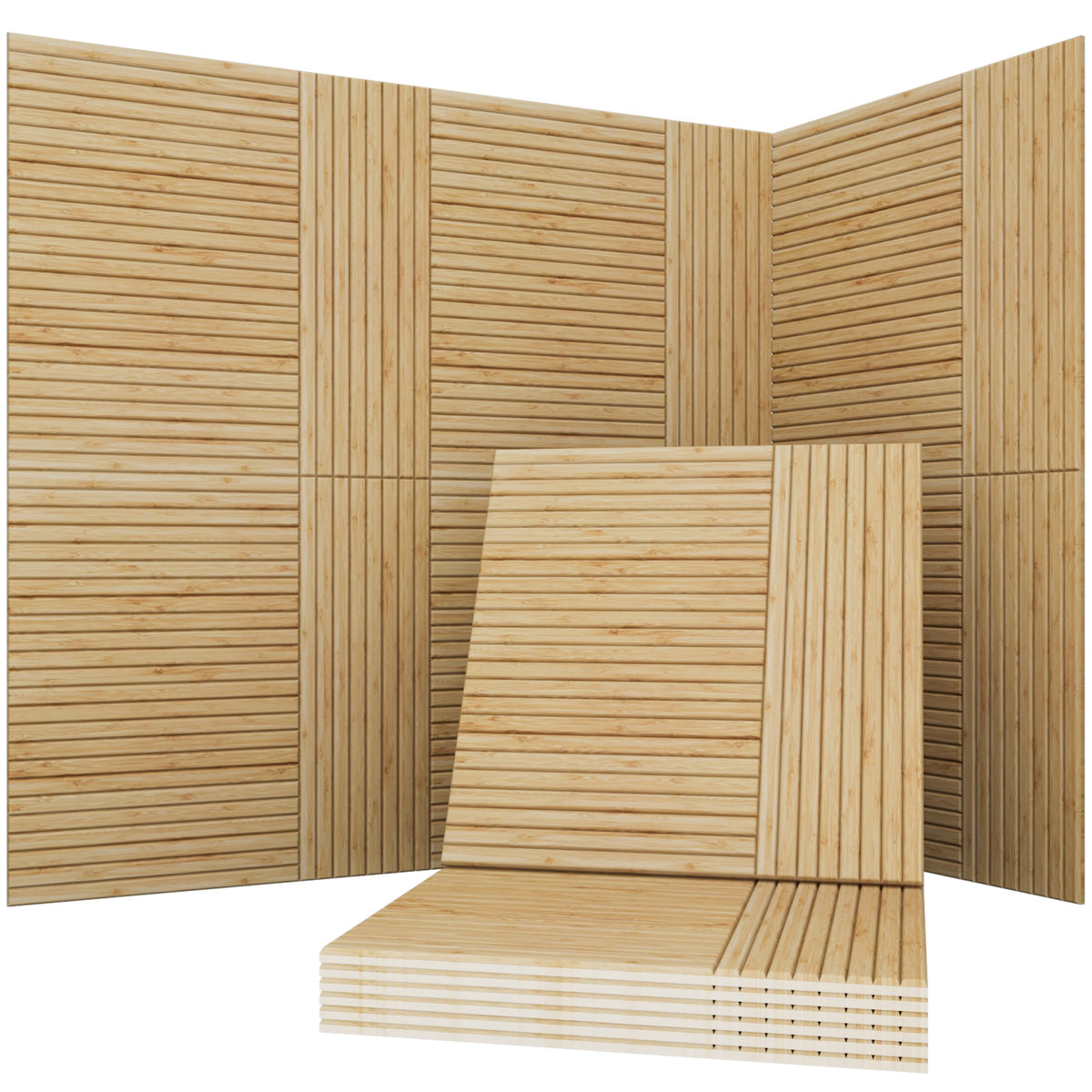 Soon Global 8-Pack Decorative Acoustic Wall Panels, 48 x 32 Inch