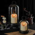 Ganwu Brass Hurricane Candle Holders with Glass Domes, Set of 2