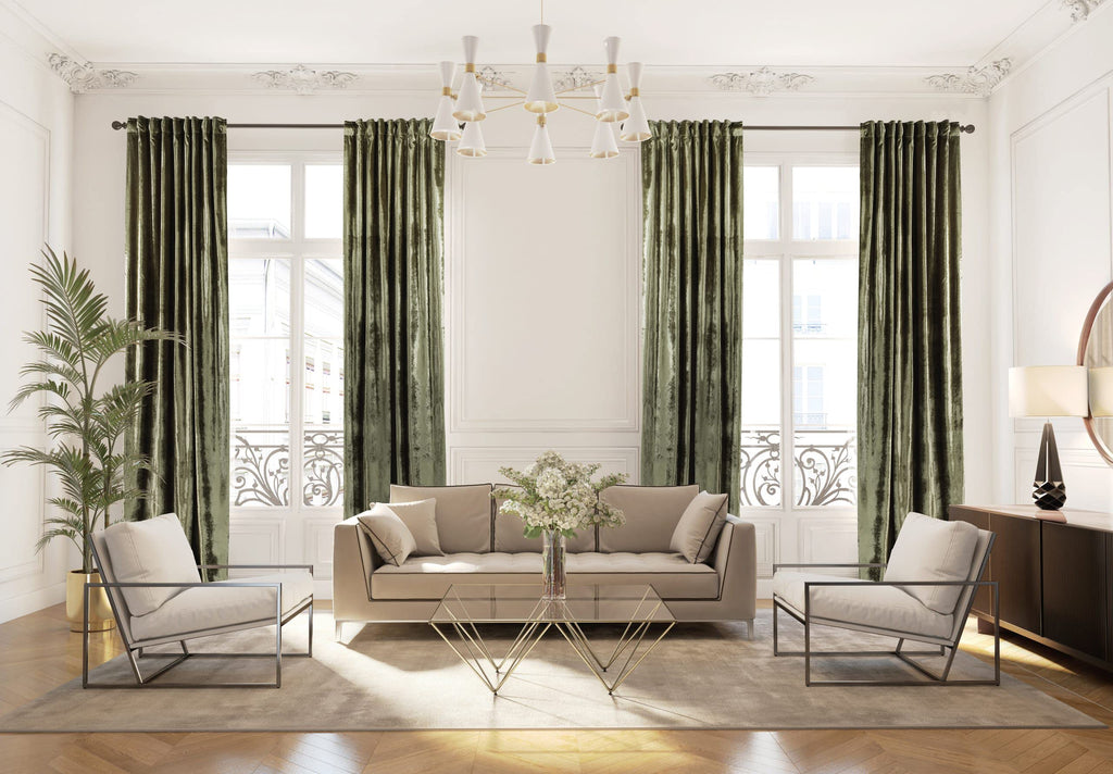 CASANEMA Extra-Long Velvet Thermal Blackout Curtain Panel