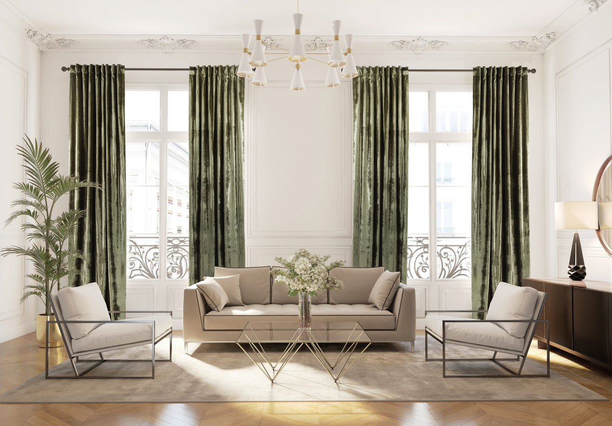 CASANEMA Extra-Long Velvet Thermal Blackout Curtain Panel