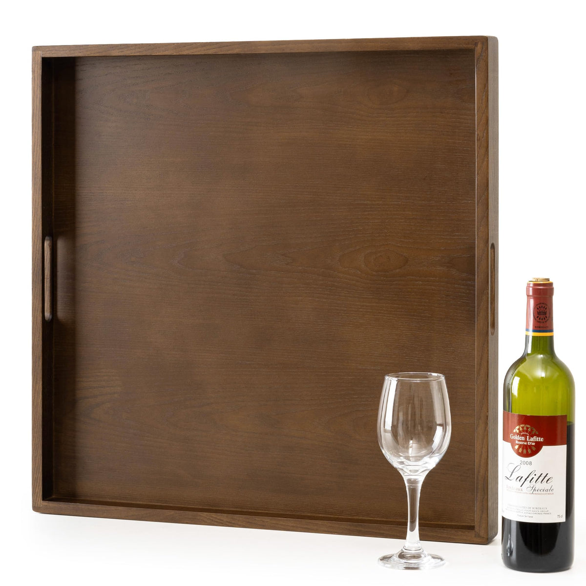 Axeman Ash Wood Serving Tray with Built-In Handles