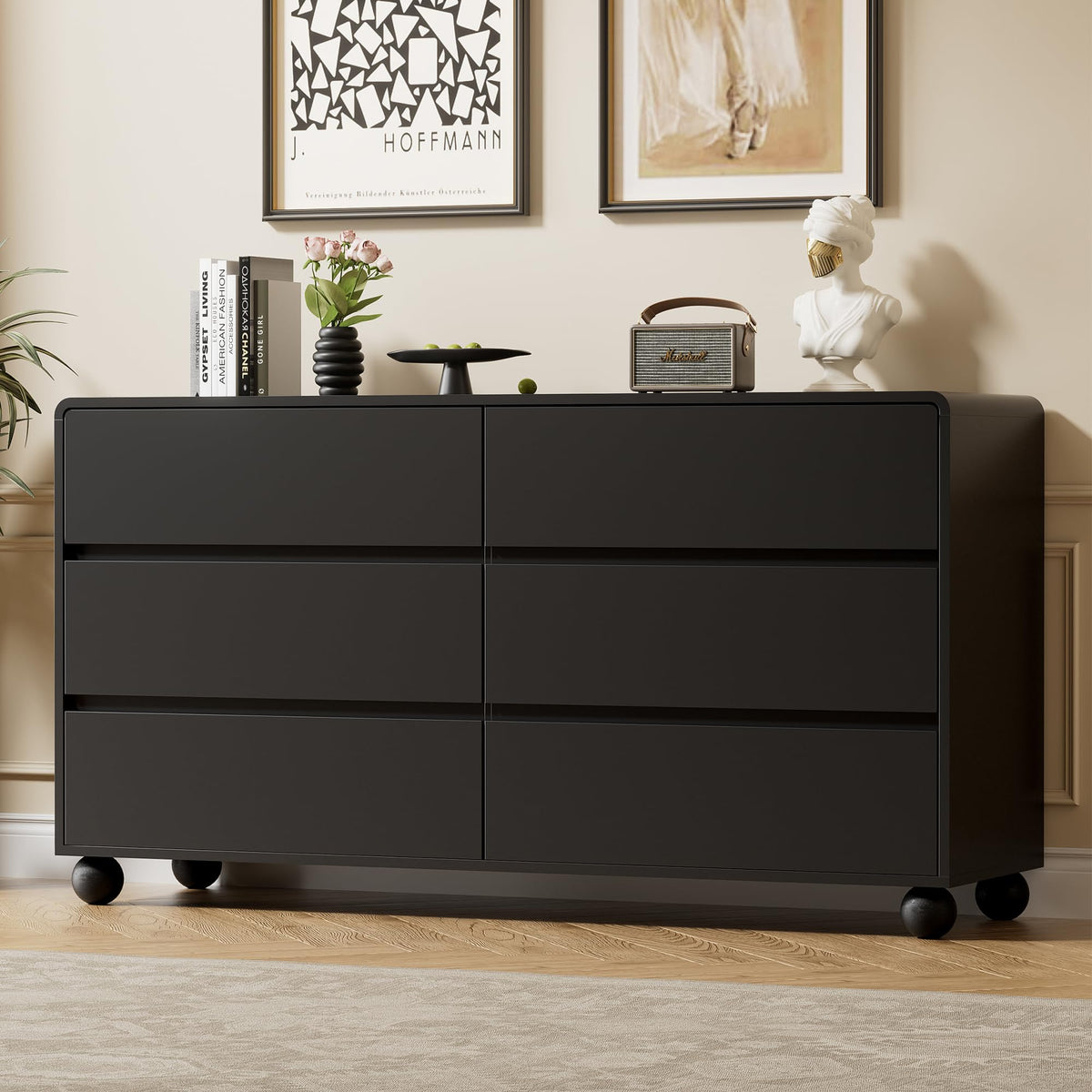 Furniway Modern 6-Drawer Bedroom Dresser with Storage