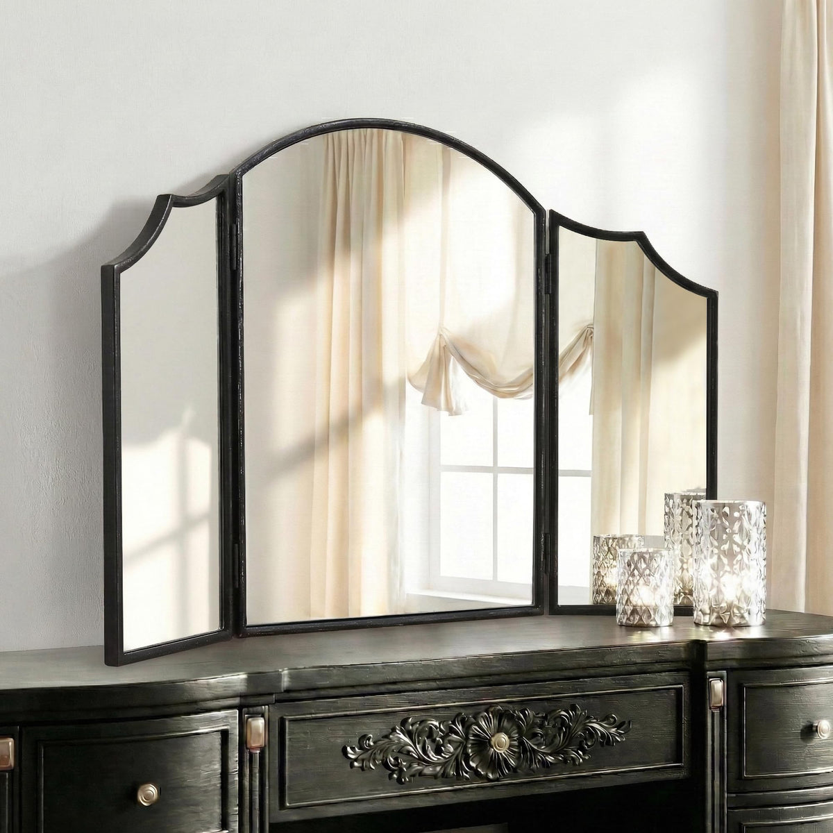Besdomus Gold Metal Framed Decorative Vanity Wall Mirror