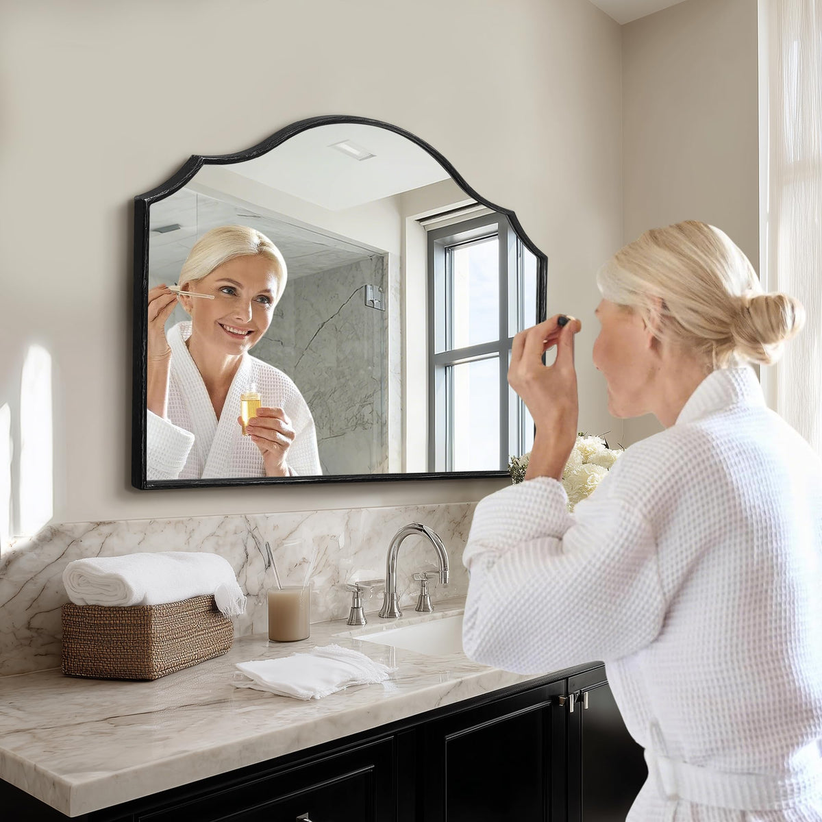Besdomus Gold Metal Framed Decorative Vanity Wall Mirror