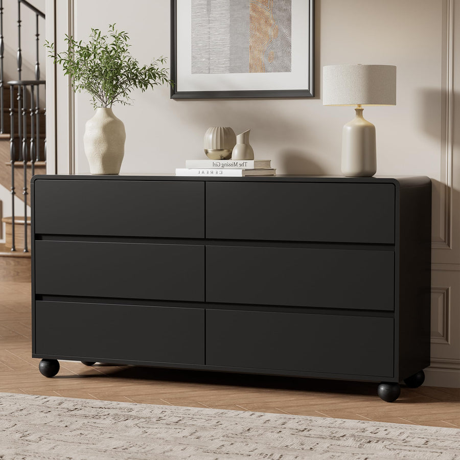 Furniway Modern 6-Drawer Bedroom Dresser with Storage