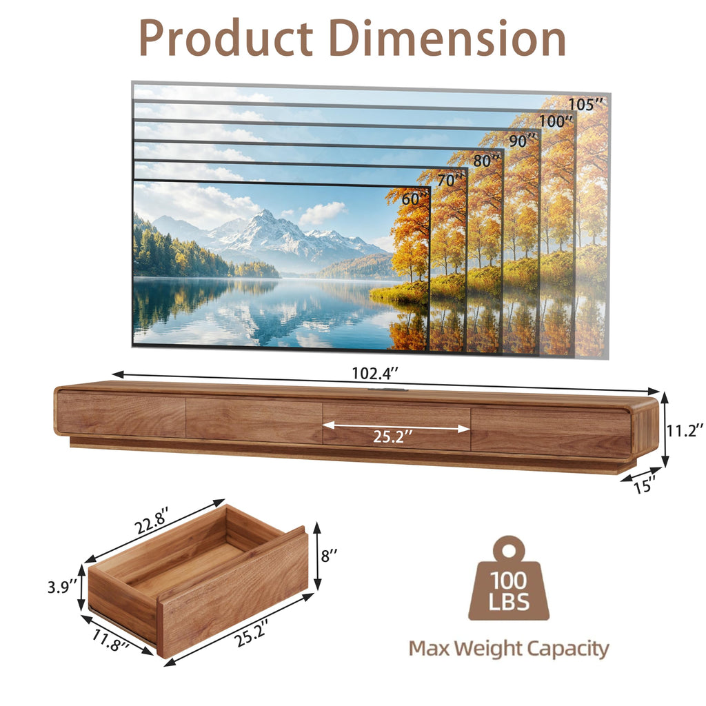 DalyLuxa Floating TV Stand with Power Outlet & Storage
