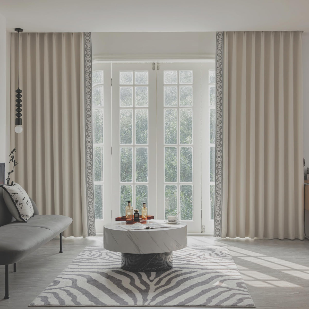 Embroidered Blackout Pinch Pleat Curtain Panels