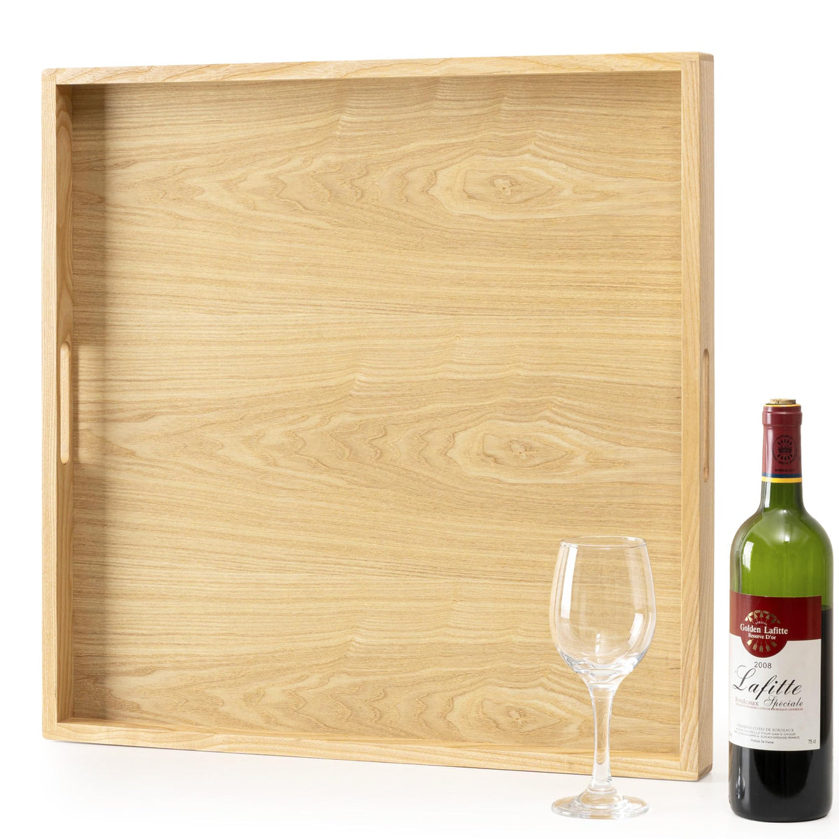 Axeman Ash Wood Serving Tray with Built-In Handles