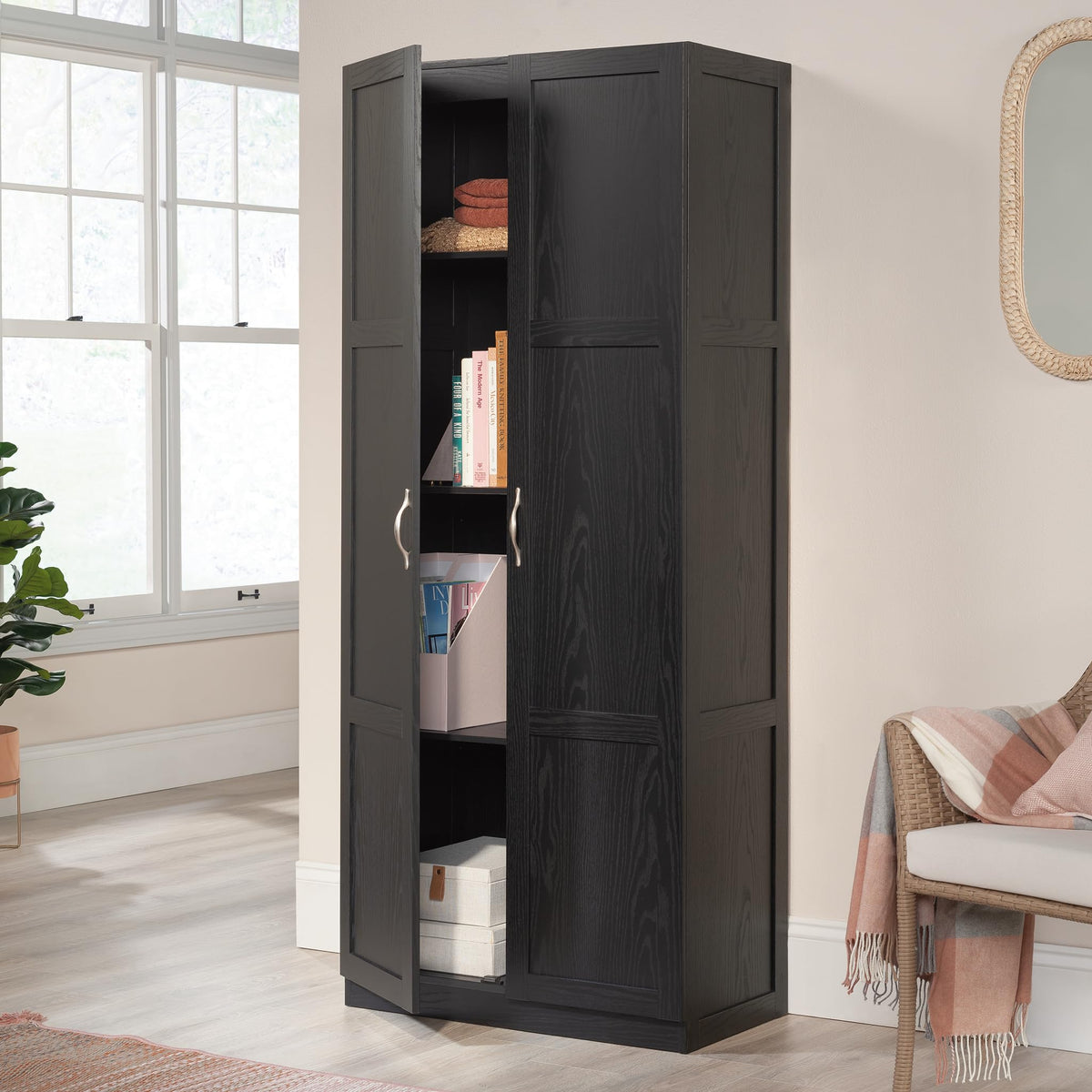 Sauder Tall Storage Cabinet with Adjustable Shelves