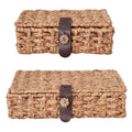 2-Piece Woven Water Hyacinth Storage Boxes with Lids