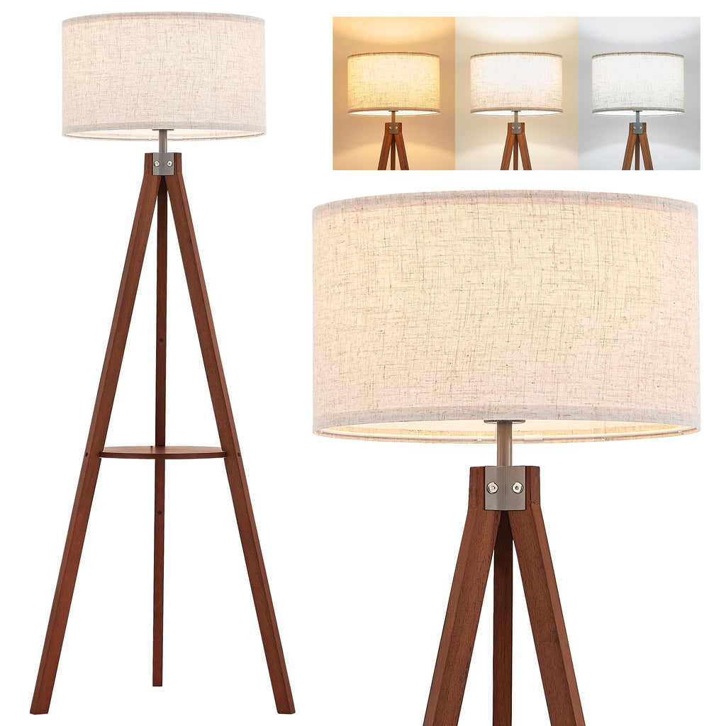 ELYONA Tripod Floor Lamp with Built-In Side Table