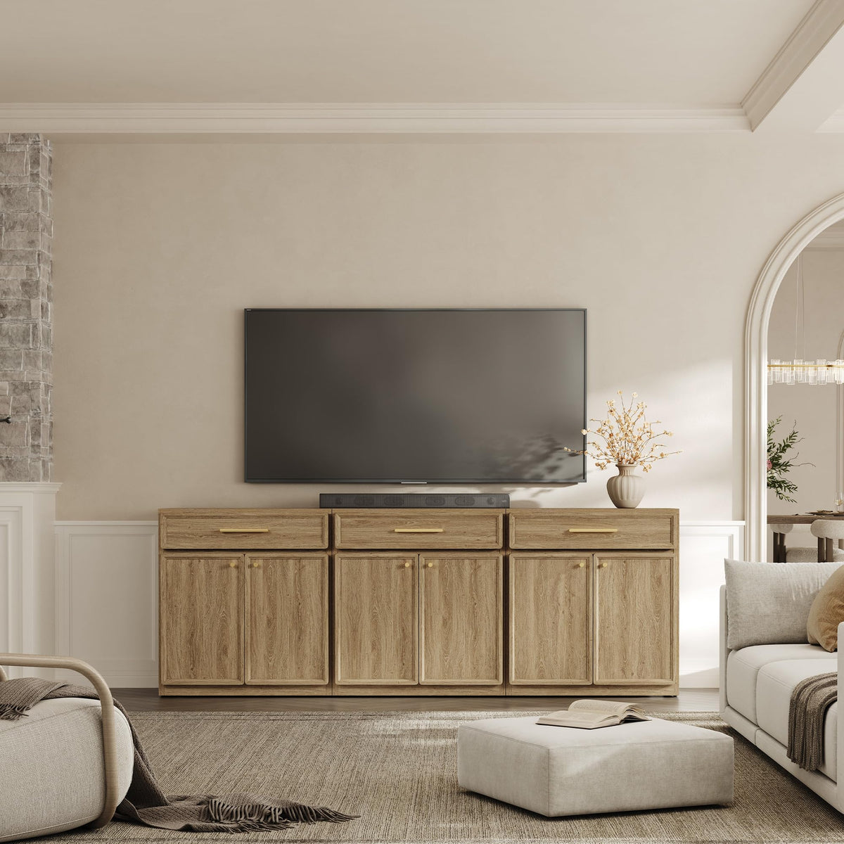 SICOTAS Modern Buffet Sideboard Cabinet with Doors & Shelves
