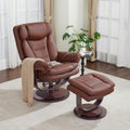 MCombo Swivel Recliner Chair with Ottoman & Wood Base