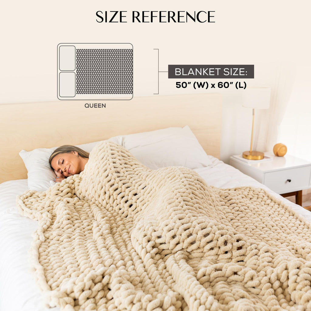 SAMIAH LUXE Chunky Chenille Knit Throw Blanket