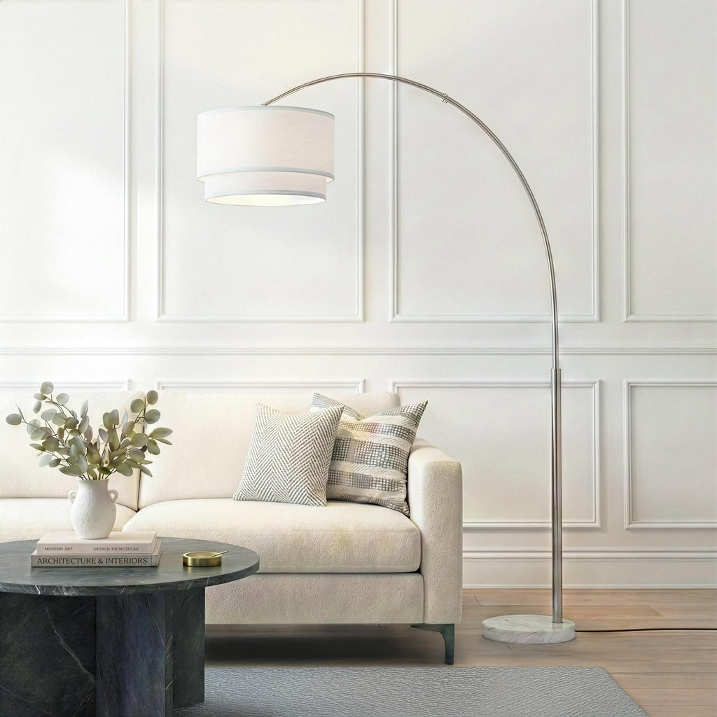 Brightech Mason LED Arc Floor Lamp with Marble Base