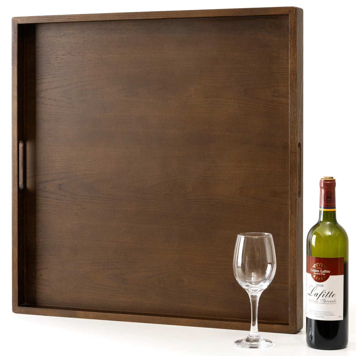 Axeman Ash Wood Serving Tray with Built-In Handles