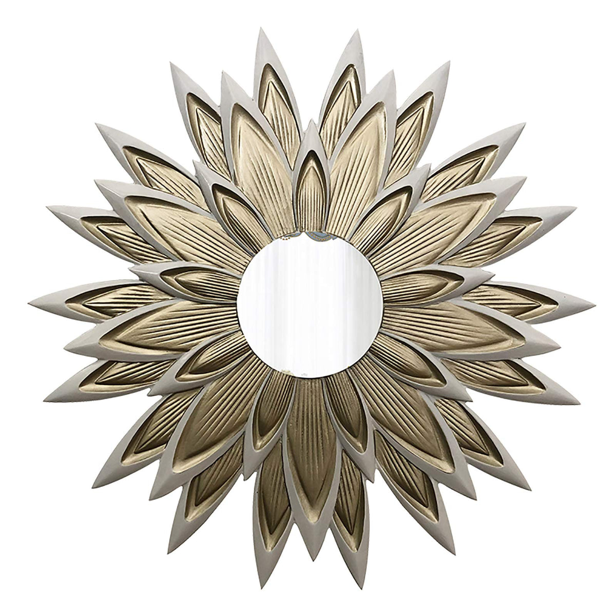 Flower-Shaped Decorative Metal Wall Mirror for Entryway