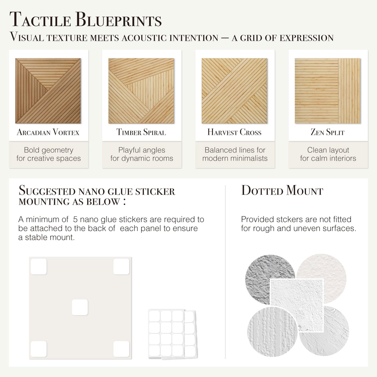 Soon Global 8-Pack Decorative Acoustic Wall Panels, 48 x 32 Inch