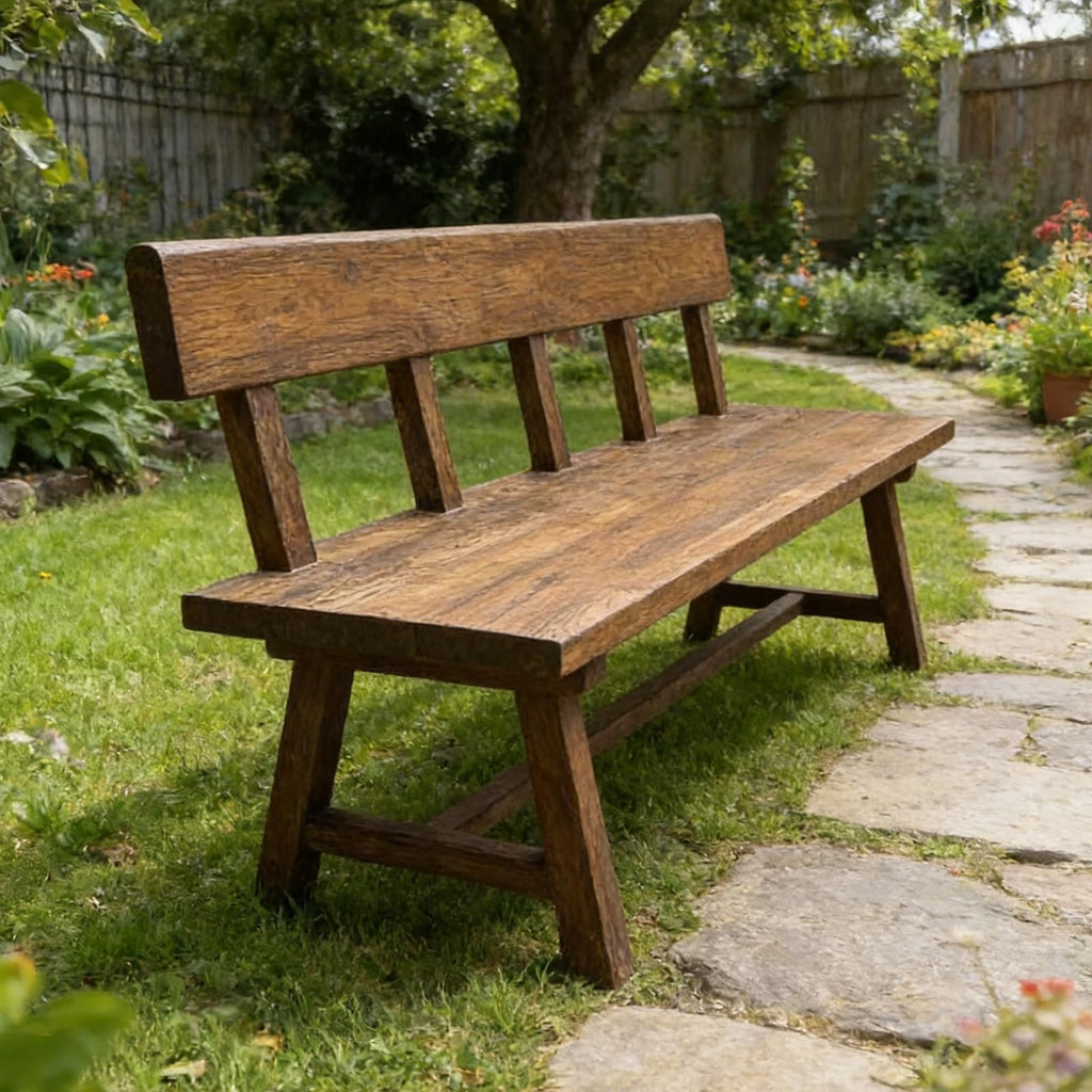CJWKXQOL Solid Wood Farmhouse Entryway Bench with Triangular Legs