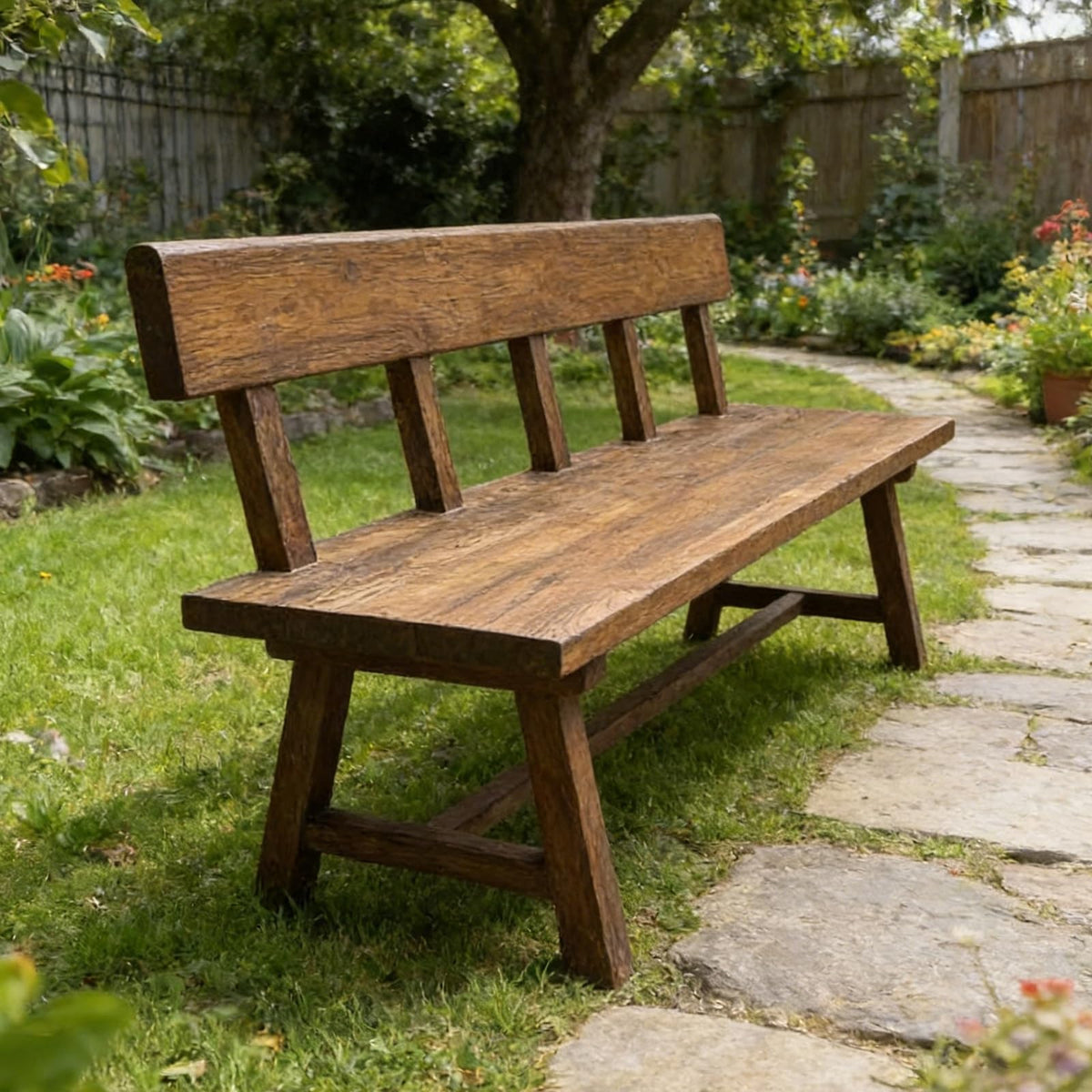 CJWKXQOL Solid Wood Farmhouse Entryway Bench with Triangular Legs