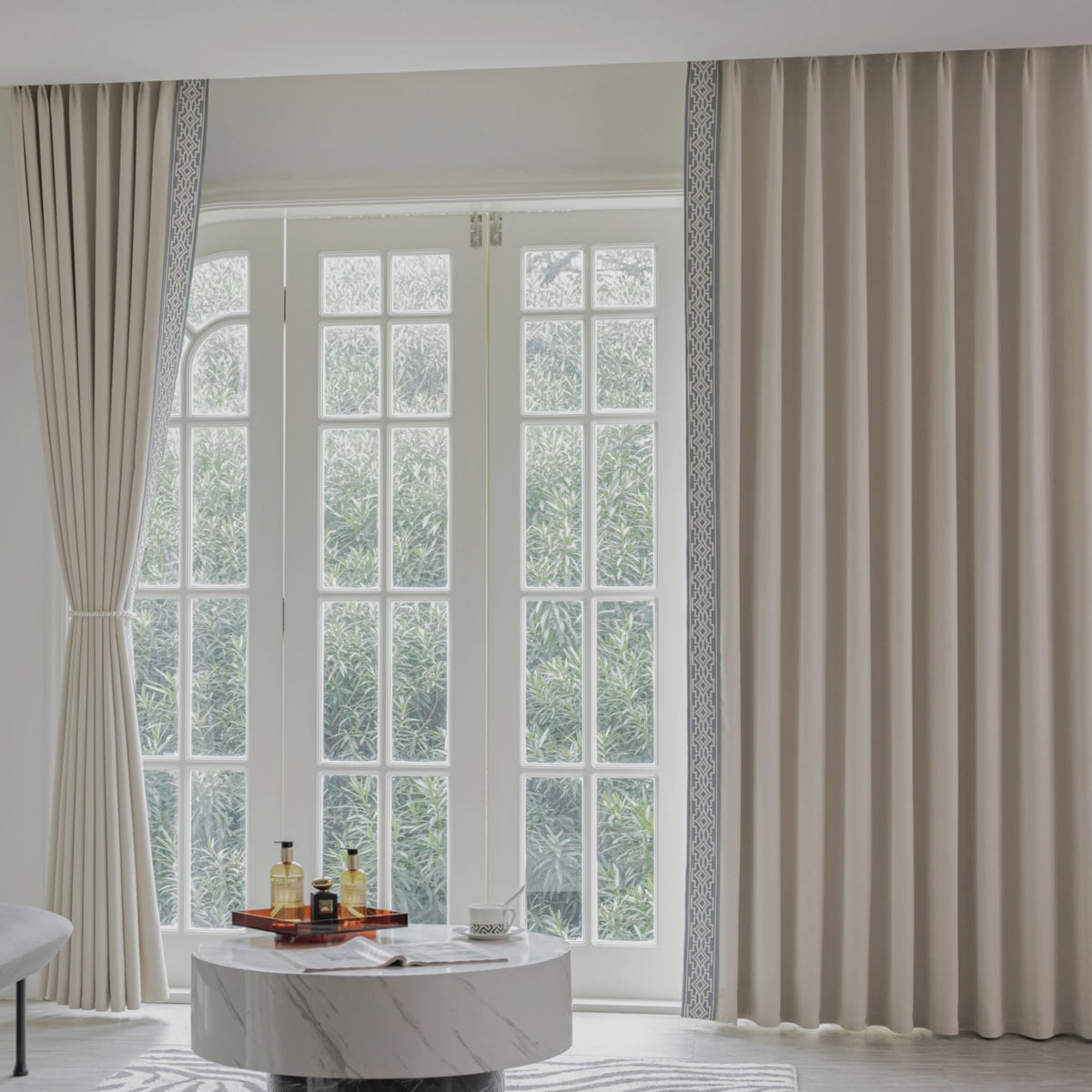 Embroidered Blackout Pinch Pleat Curtain Panels