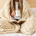 SAMIAH LUXE Chunky Chenille Knit Throw Blanket