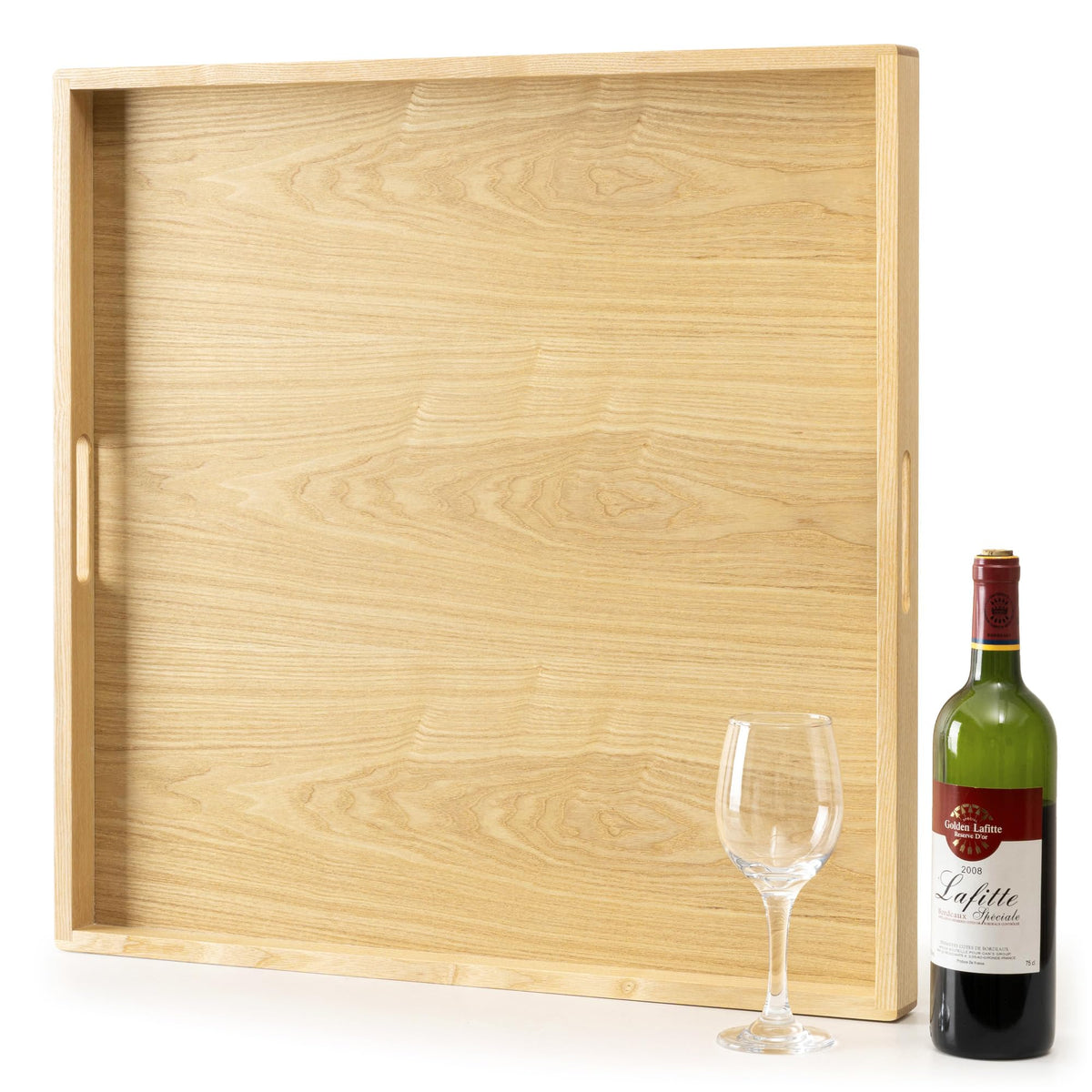 Axeman Ash Wood Serving Tray with Built-In Handles