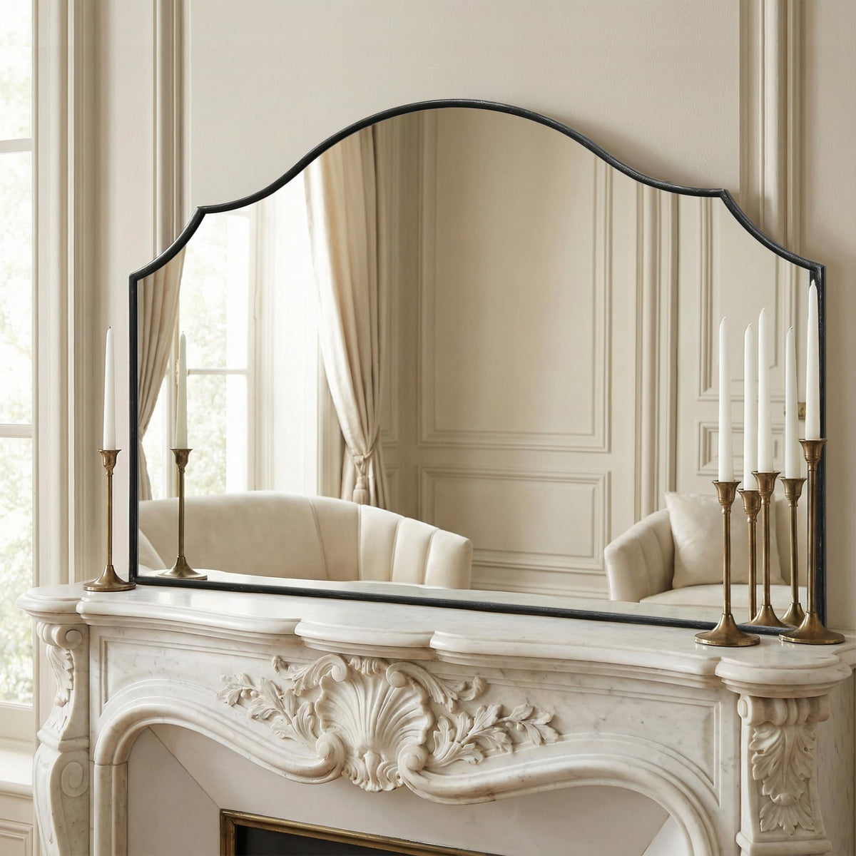 Besdomus Gold Metal Framed Decorative Vanity Wall Mirror