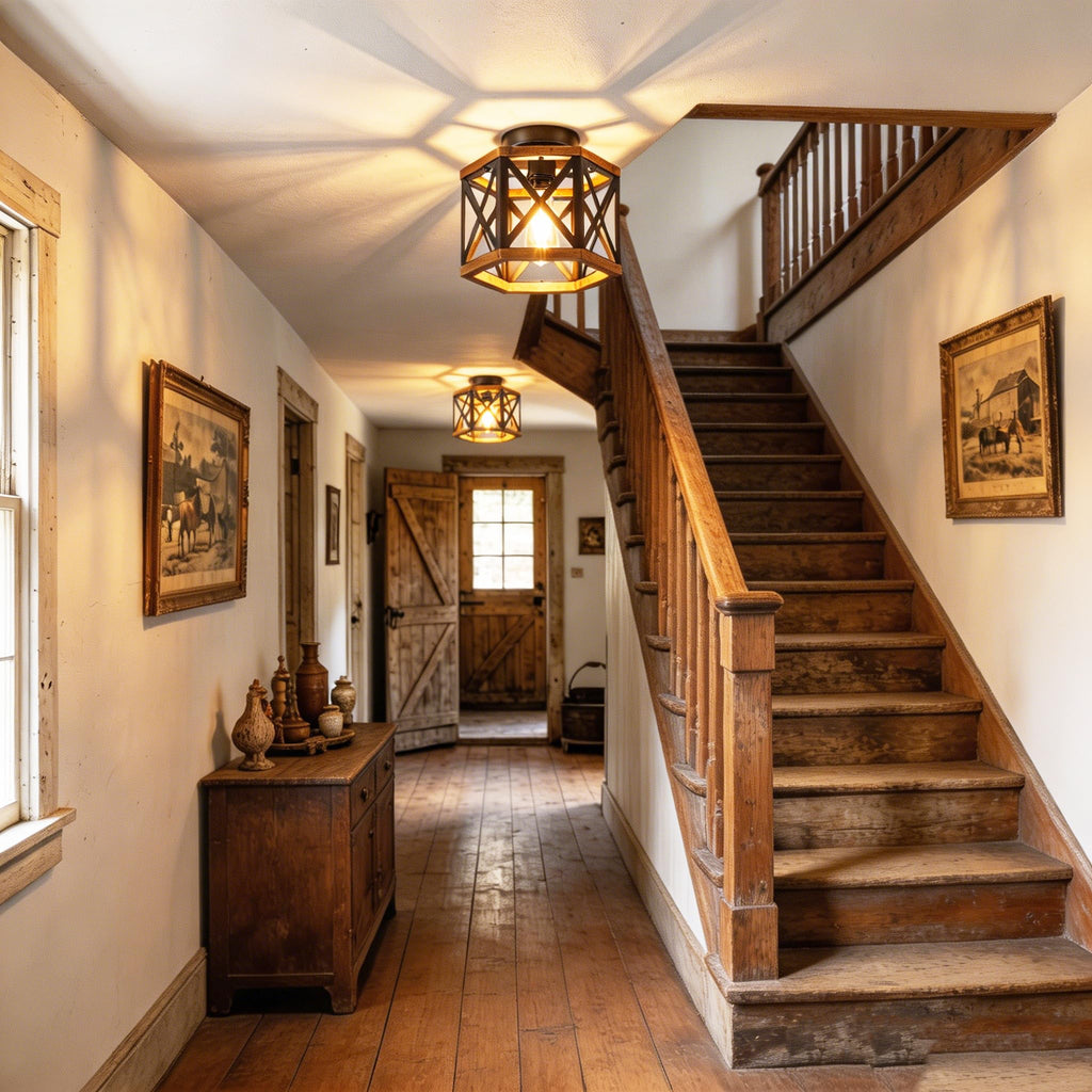 SGLfarmty Farmhouse Semi-Flush Mount Ceiling Light