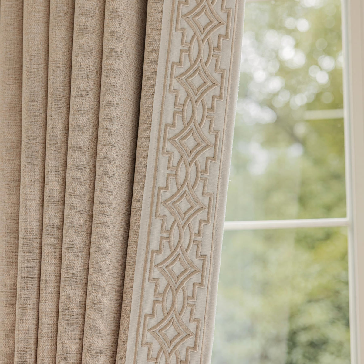 Embroidered Blackout Pinch Pleat Curtain Panels