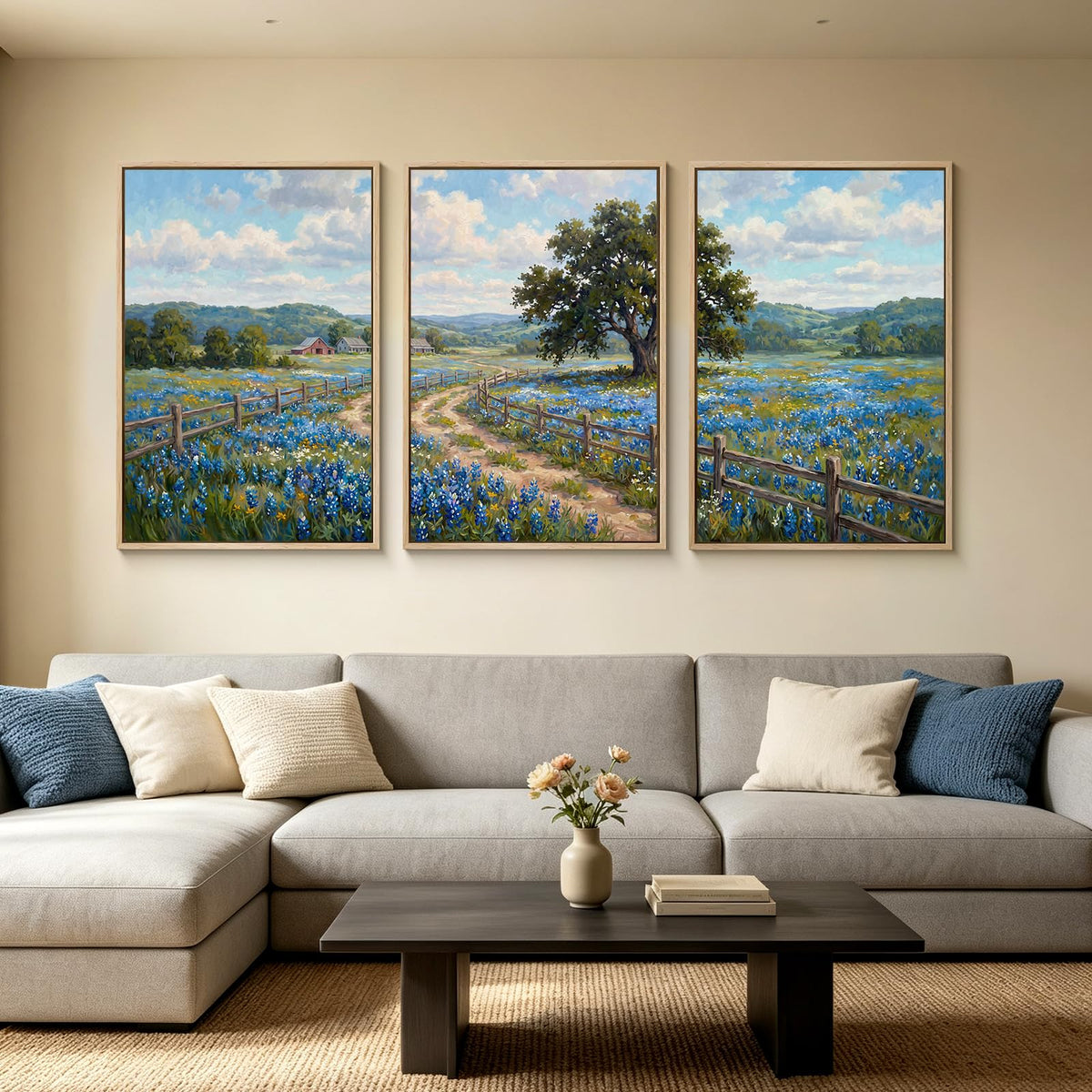 3-Piece Framed Minimalist Canvas Wall Art, 24 x 36 Inch