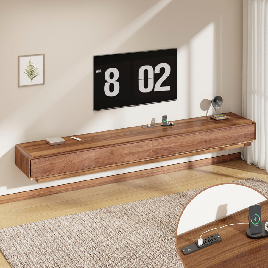 DalyLuxa Floating TV Stand with Power Outlet & Storage