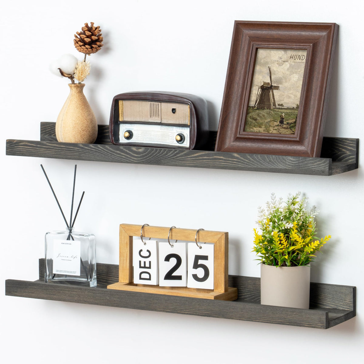 FLYJOE Solid Wood Picture Ledge Display Shelf