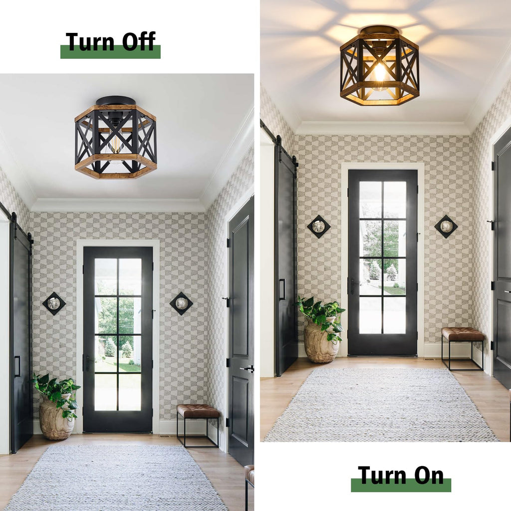 SGLfarmty Farmhouse Semi-Flush Mount Ceiling Light