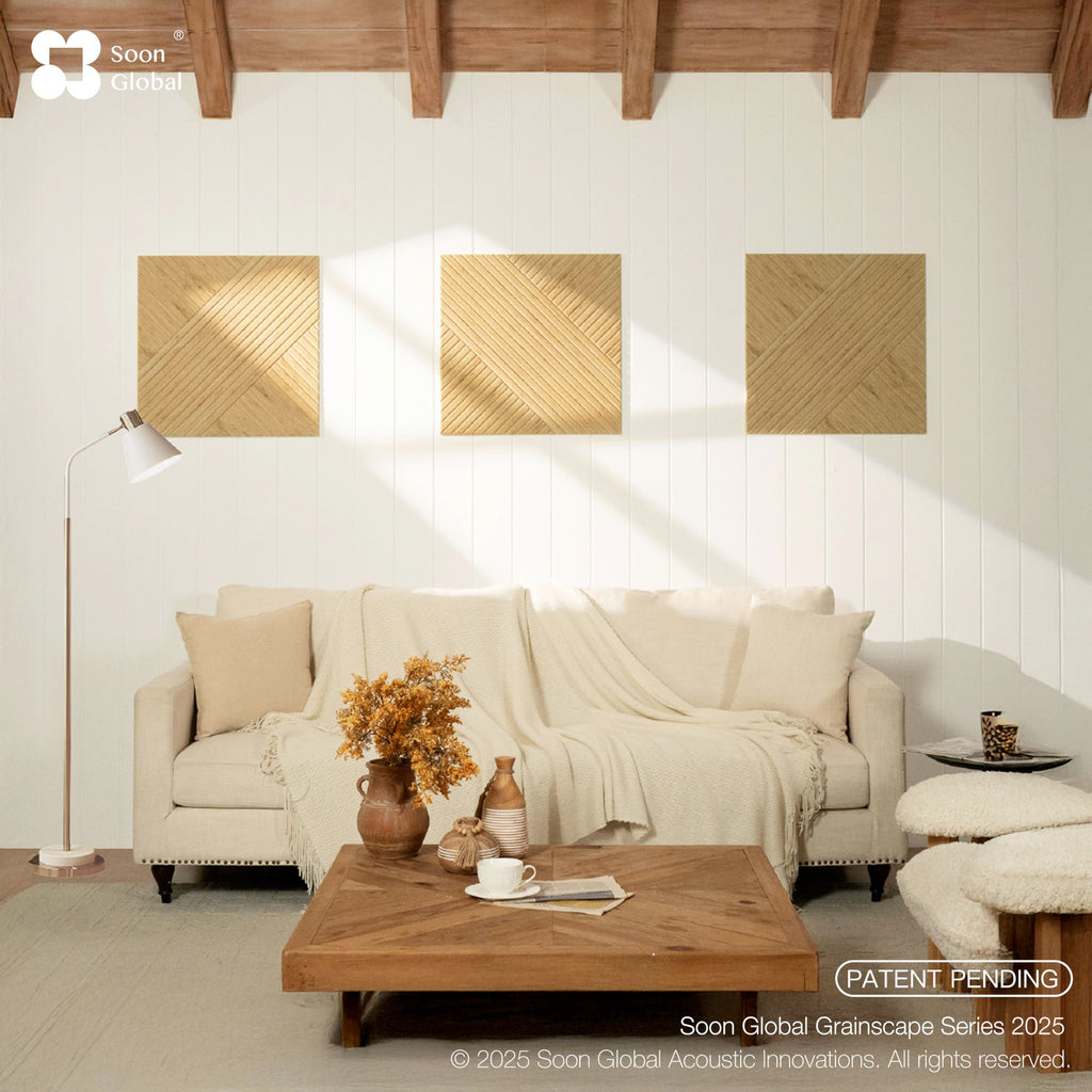 Soon Global 8-Pack Decorative Acoustic Wall Panels, 48 x 32 Inch