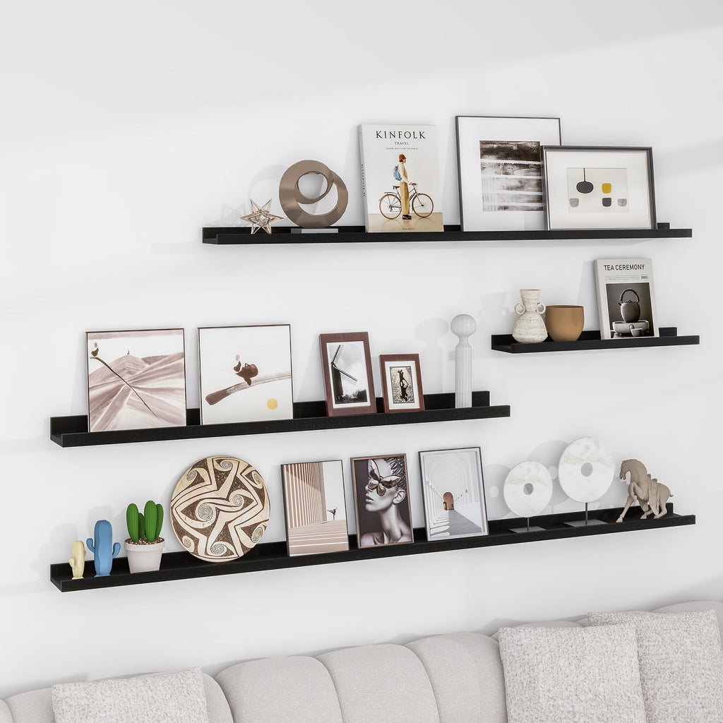 FLYJOE Solid Wood Picture Ledge Display Shelf