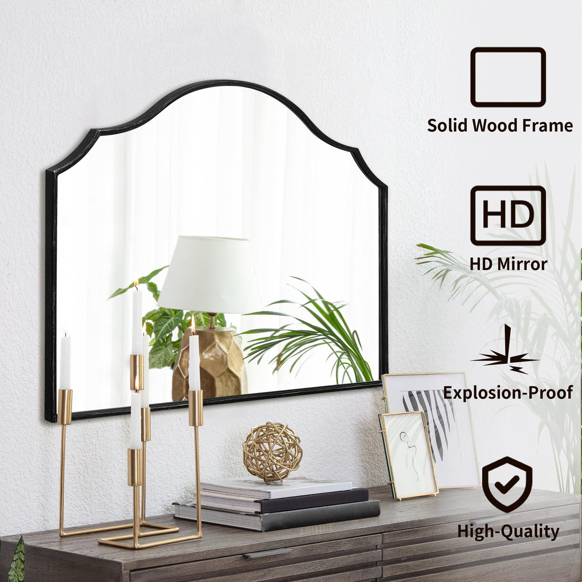 Besdomus Gold Metal Framed Decorative Vanity Wall Mirror
