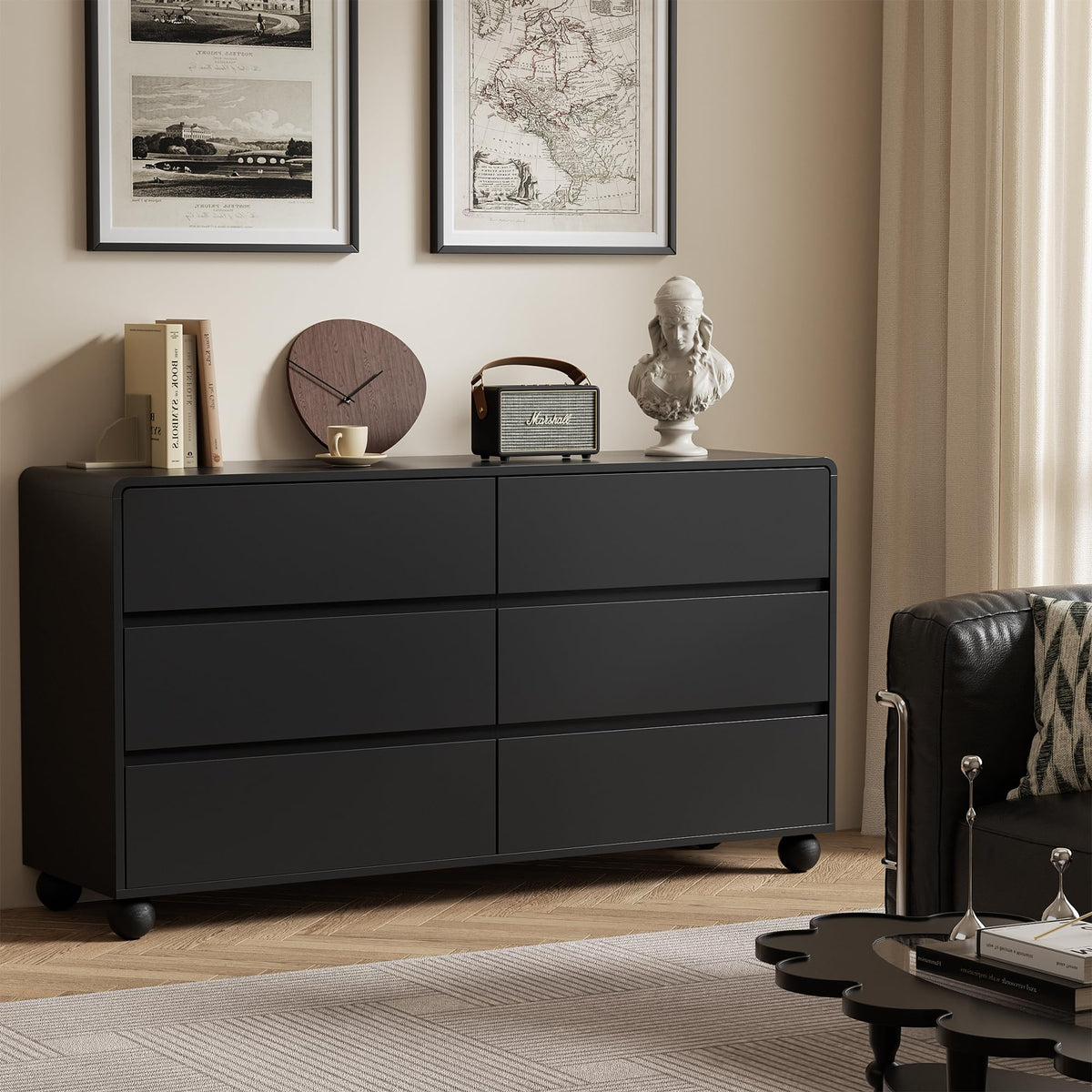 Furniway Modern 6-Drawer Bedroom Dresser with Storage
