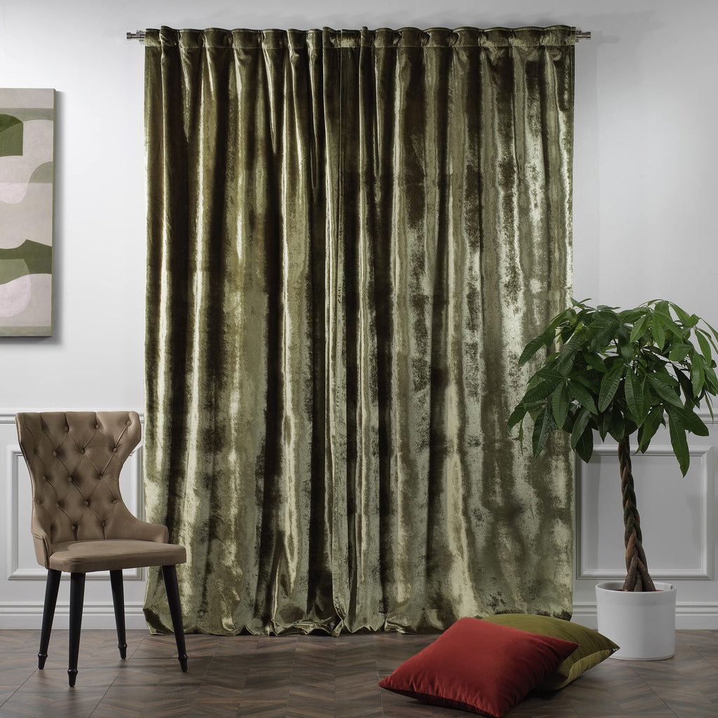 CASANEMA Extra-Long Velvet Thermal Blackout Curtain Panel