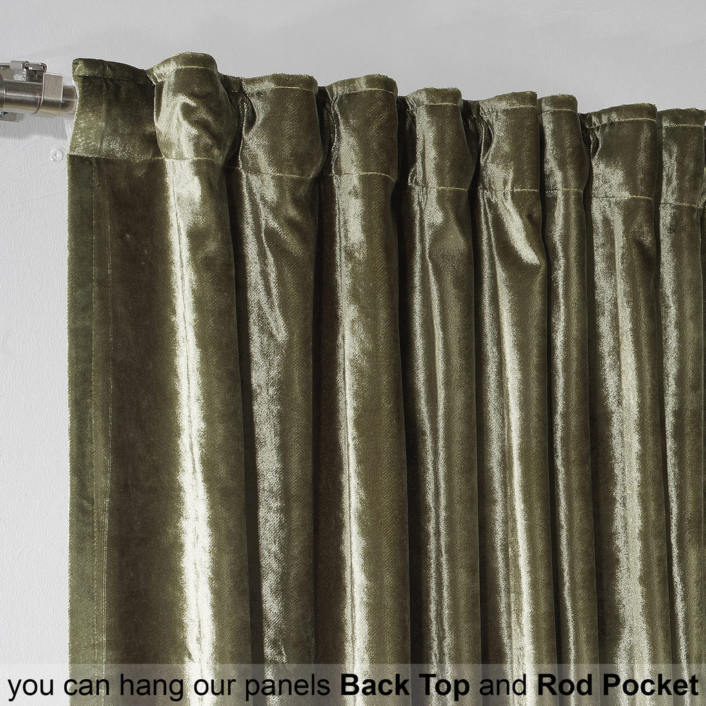 CASANEMA Extra-Long Velvet Thermal Blackout Curtain Panel