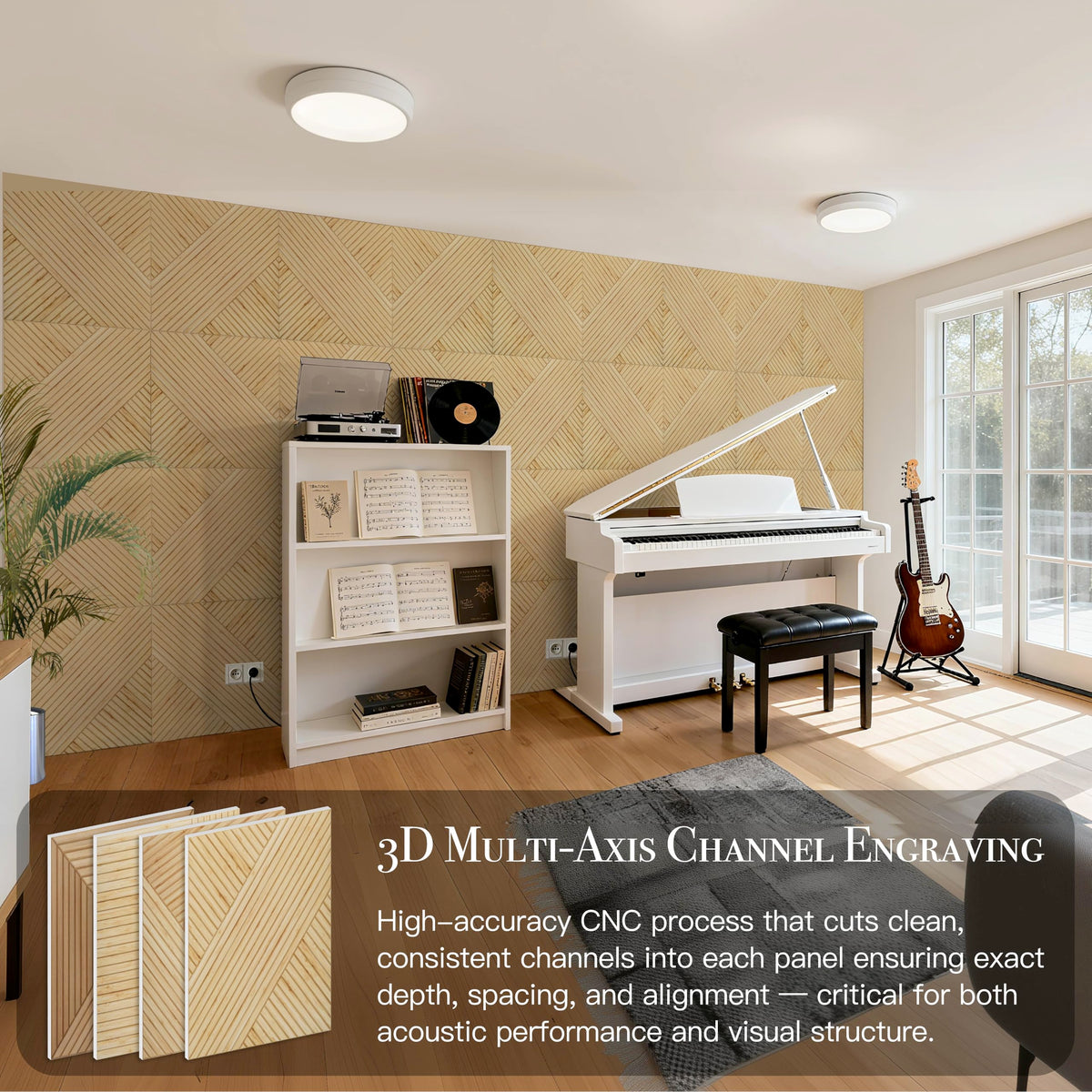 Soon Global 8-Pack Decorative Acoustic Wall Panels, 48 x 32 Inch