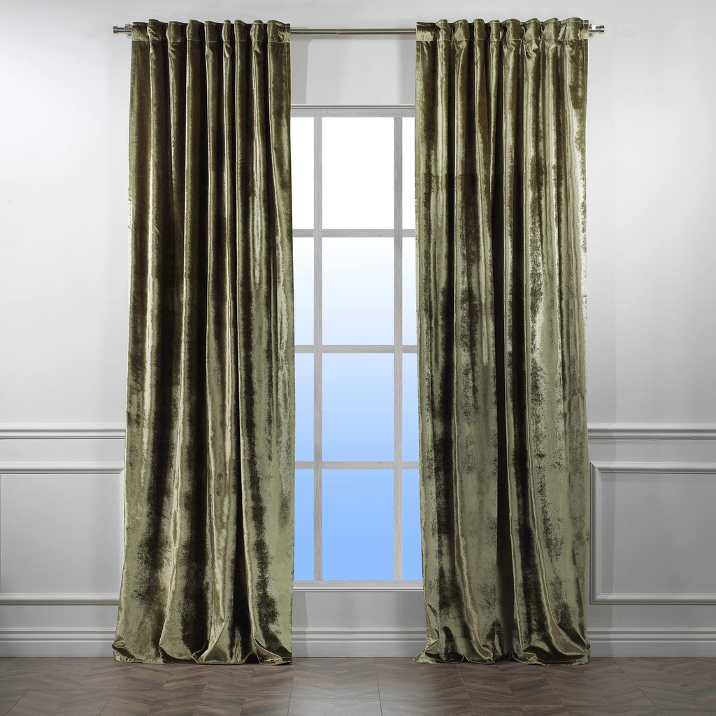 CASANEMA Extra-Long Velvet Thermal Blackout Curtain Panel