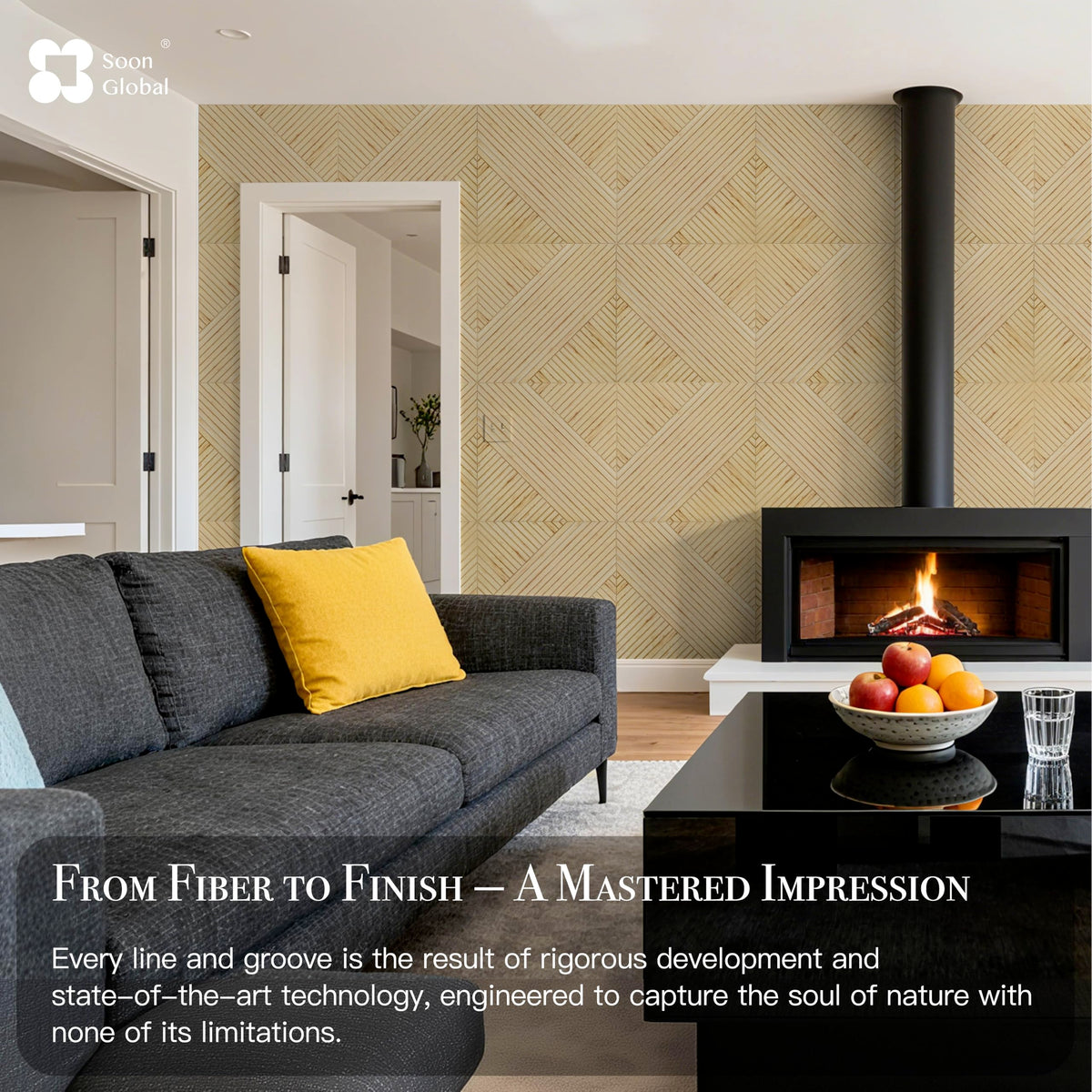 Soon Global 8-Pack Decorative Acoustic Wall Panels, 48 x 32 Inch