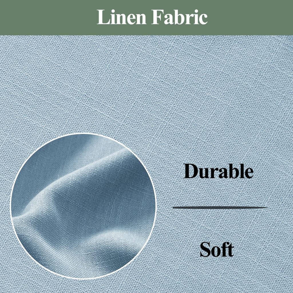 Frelement Light-Filtering Linen Pinch Pleat Curtains, 2 Panels